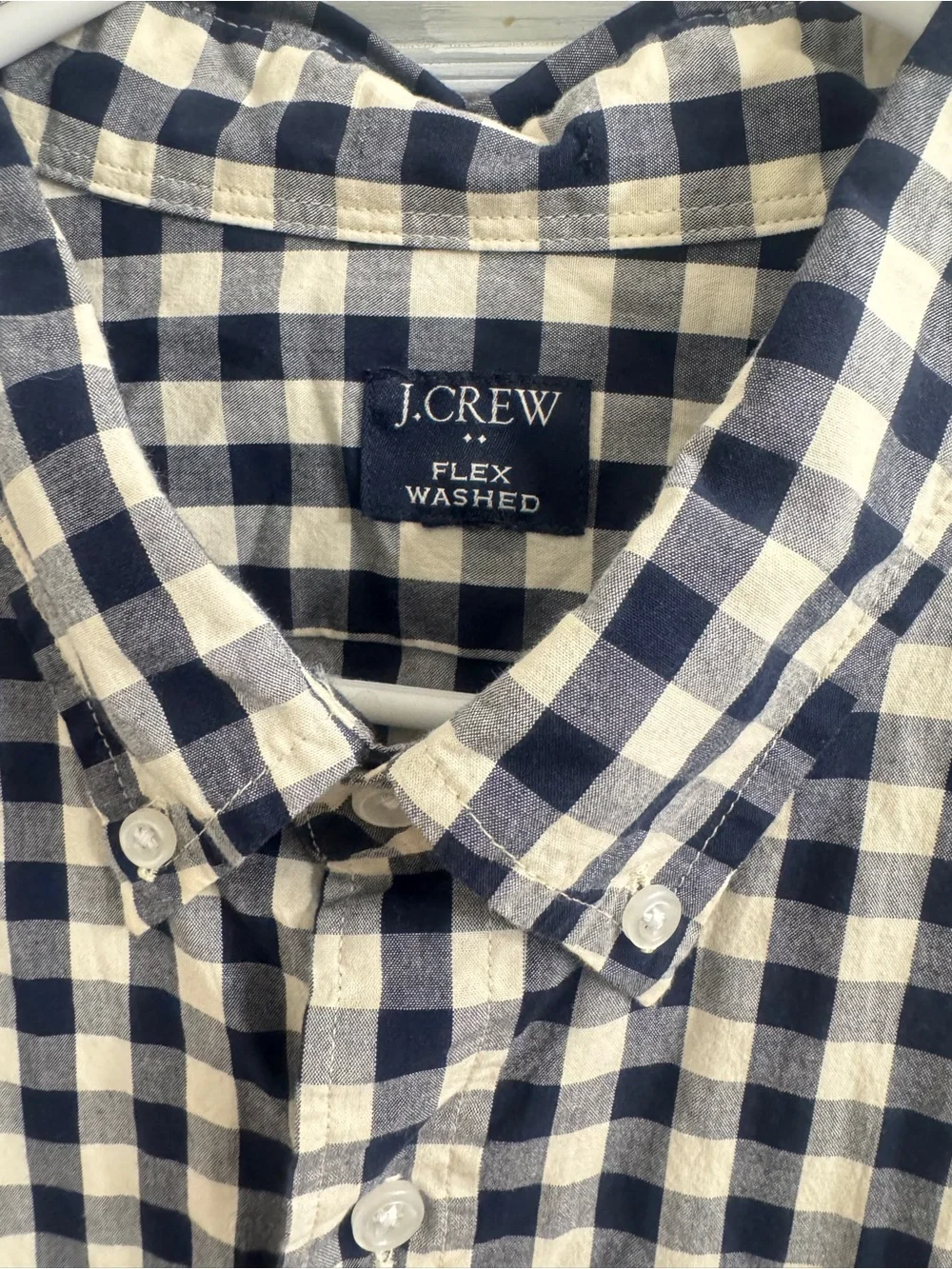 J.crew Men's Checked Flex Washed  Button-Down Shirt - Navy & cream